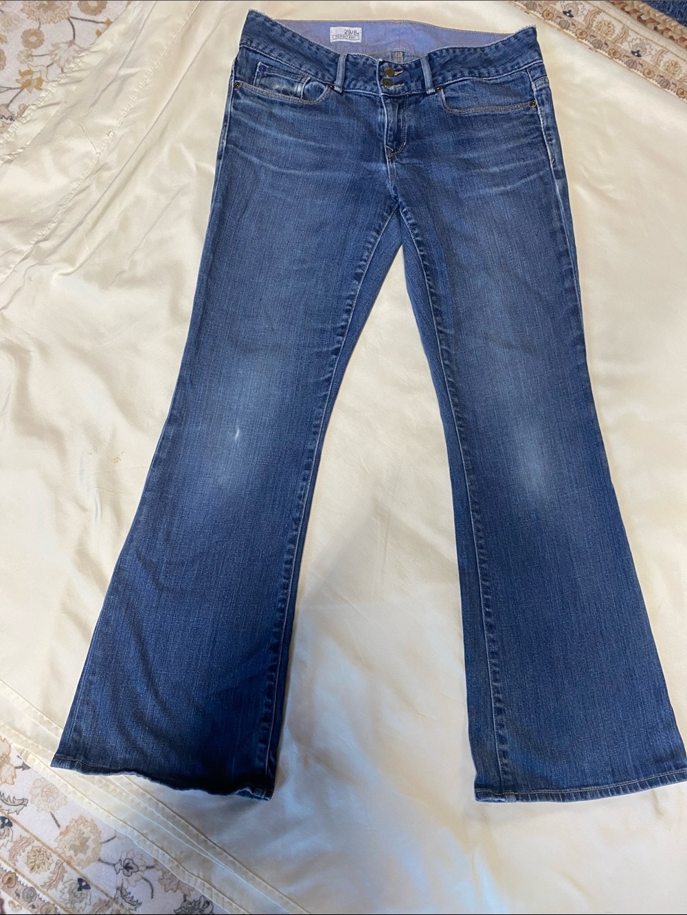 Gap Perfect Fit 29/8A Factory Distressed Jeans in Dark Blue Denim